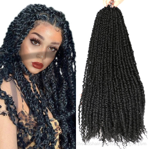Wholesale Ombre Black Burg Pre Passion Twist Crochet Braiding Hair 22'' Synthetic Crochet Braid Hair Extension For Women